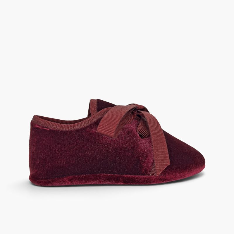 Scarpe velluto stile blucher nastri faya