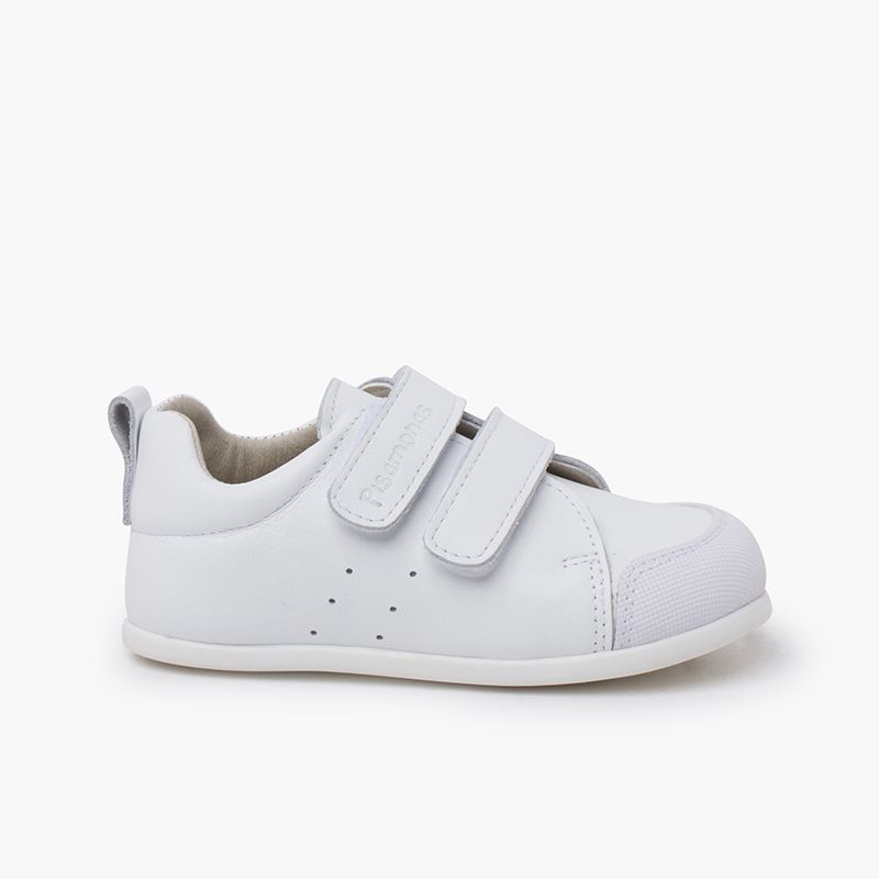 Sneakers morbide in pelle con doppia chiusura a strappo