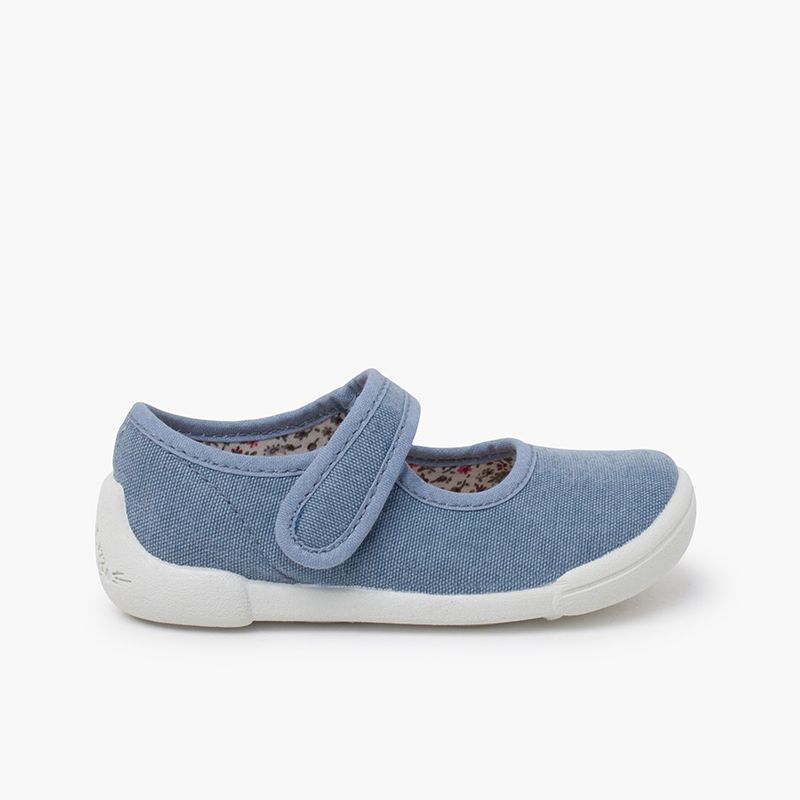 Ballerine con cinturino barefoot chiusura a strappo suola bianca