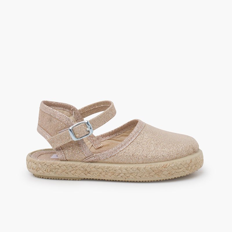 Espadrillas brillanti con fibbia