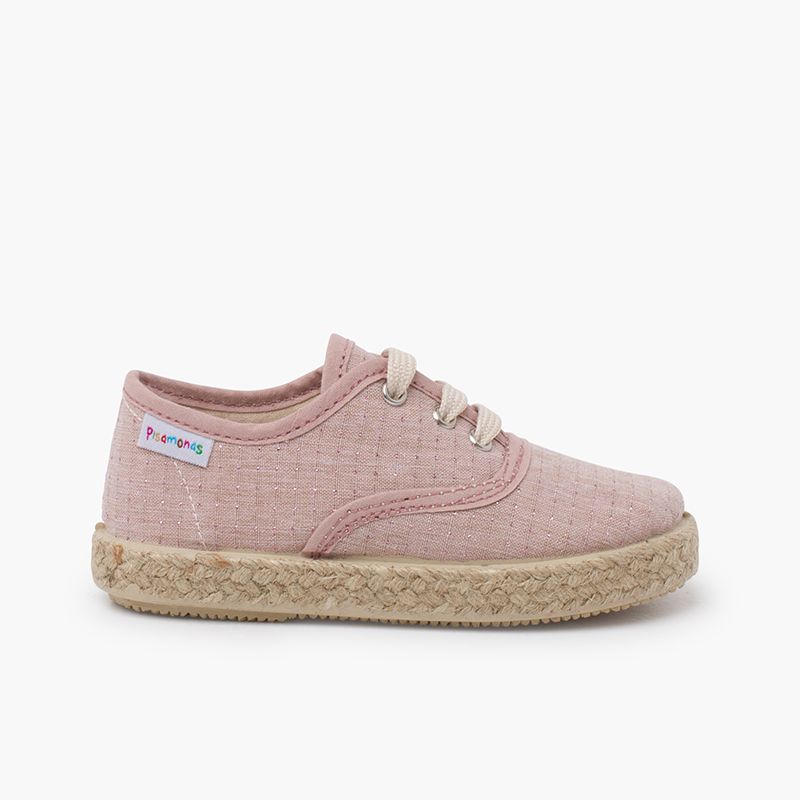 Sneakers suola in juta piccoli punti brillanti