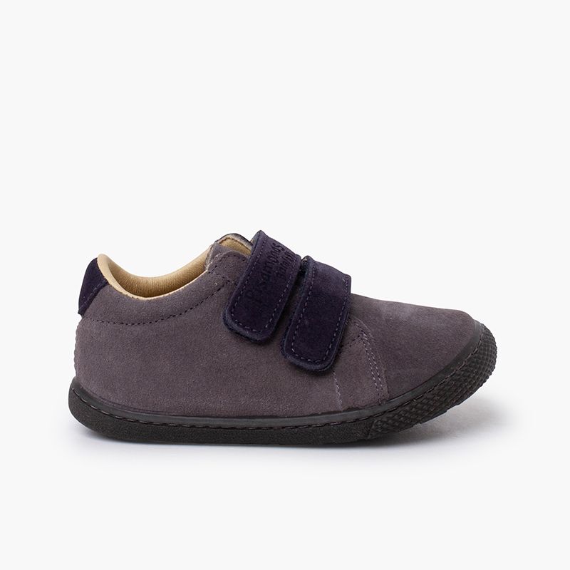 Sneakers barefoot pelle scamosciata chiusura a strappo
