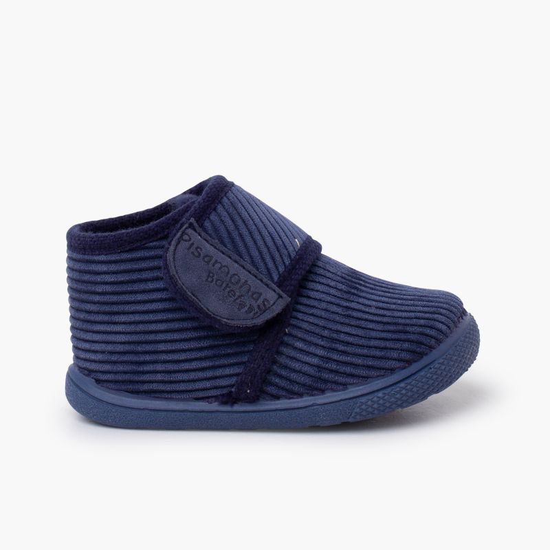 Pantofole barefoot velluto a coste chiusura a strappo