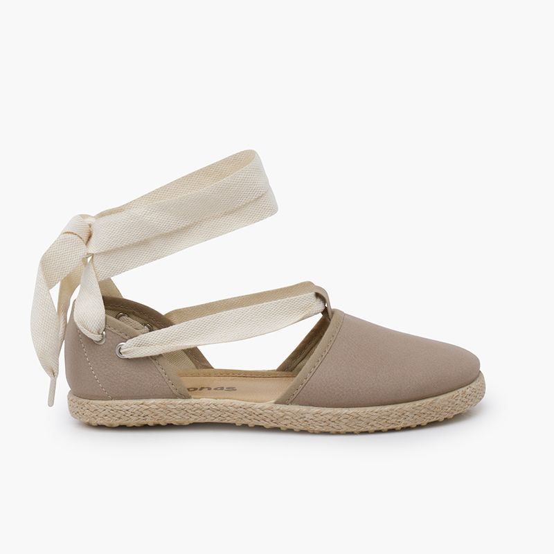 Espadrillas valenciane nastri pelle vegana