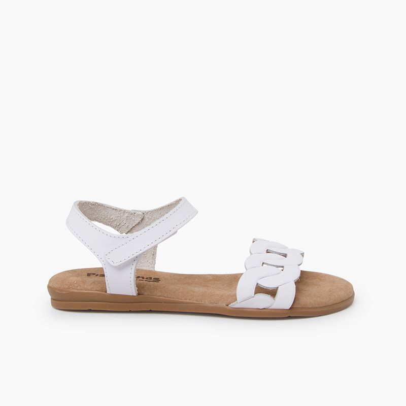 Sandali pelle dettaglio catena cinturino a strappo