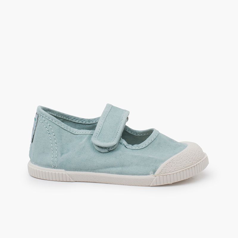 Ballerine con cinturino barefoot in tela lavata