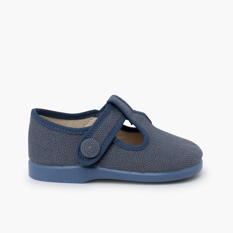 Scarpe occhio di bue lino chiusura strappo bottone