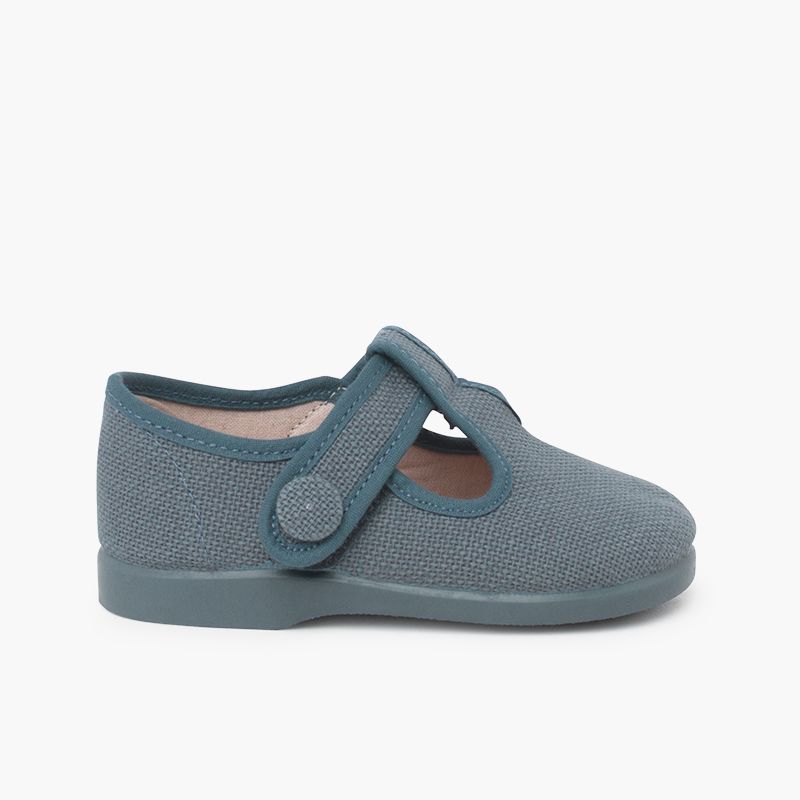 Scarpe occhio di bue lino chiusura strappo bottone