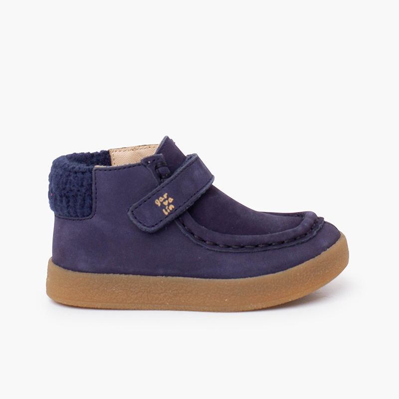 Stivaletti wallaby collo foderato chiusura strappo