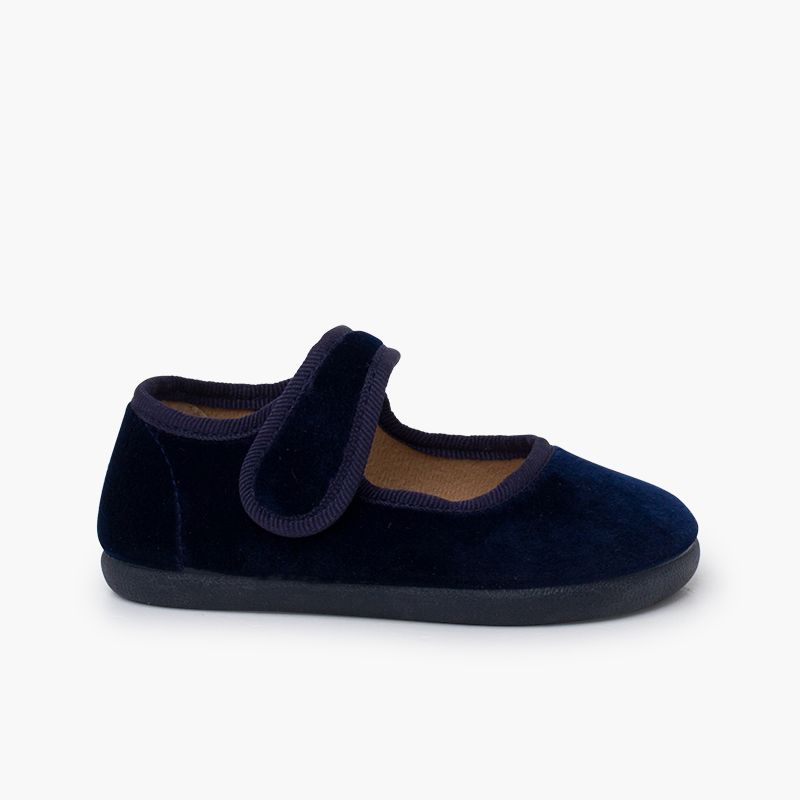 Ballerine barefoot velluto cinturino a strappo