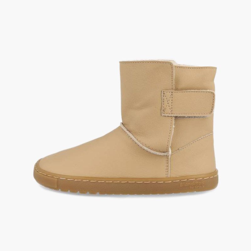 Stivali barefoot bambina pelle chiusura a strappo