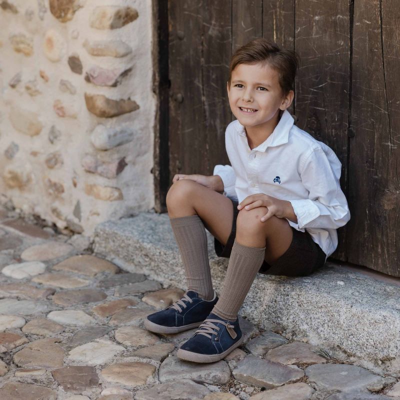 Sneakers pelle scamosciata barefoot lacci elastici