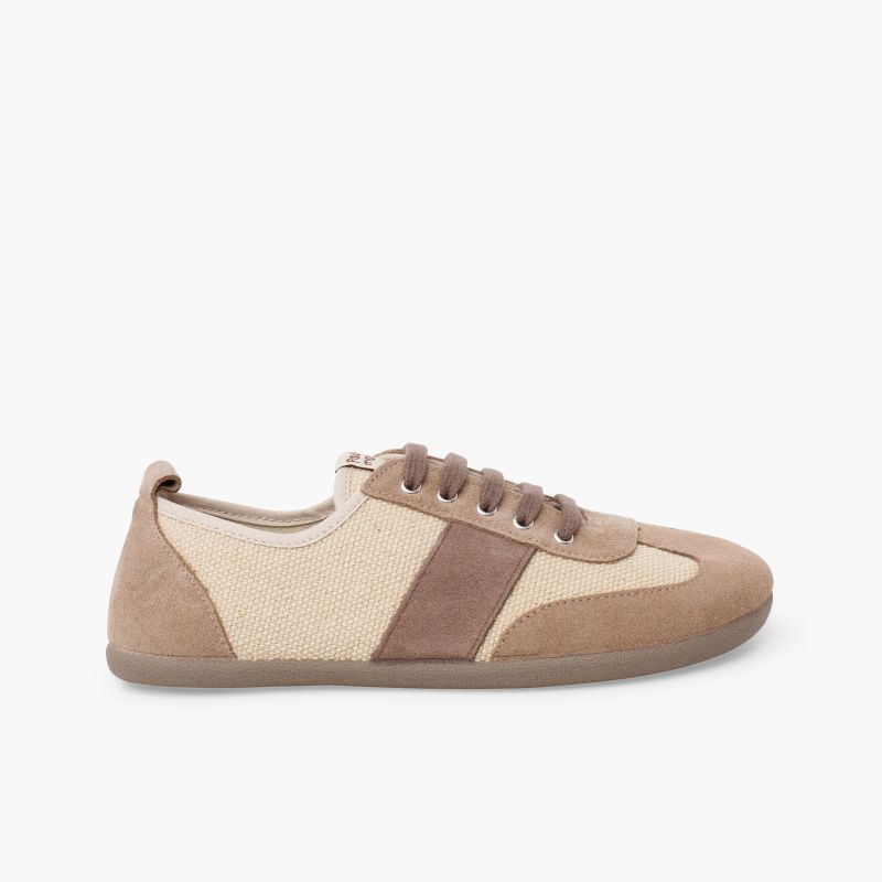 Sneakers barefoot tela e pelle scamosciata taglie grandi