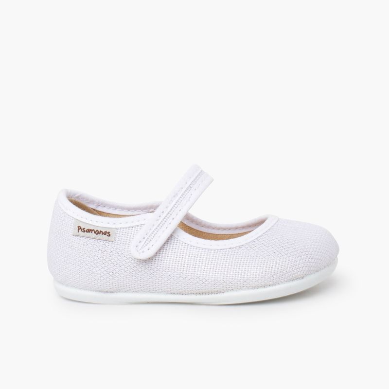Ballerine con cinturino barefoot lino brillante a strappo