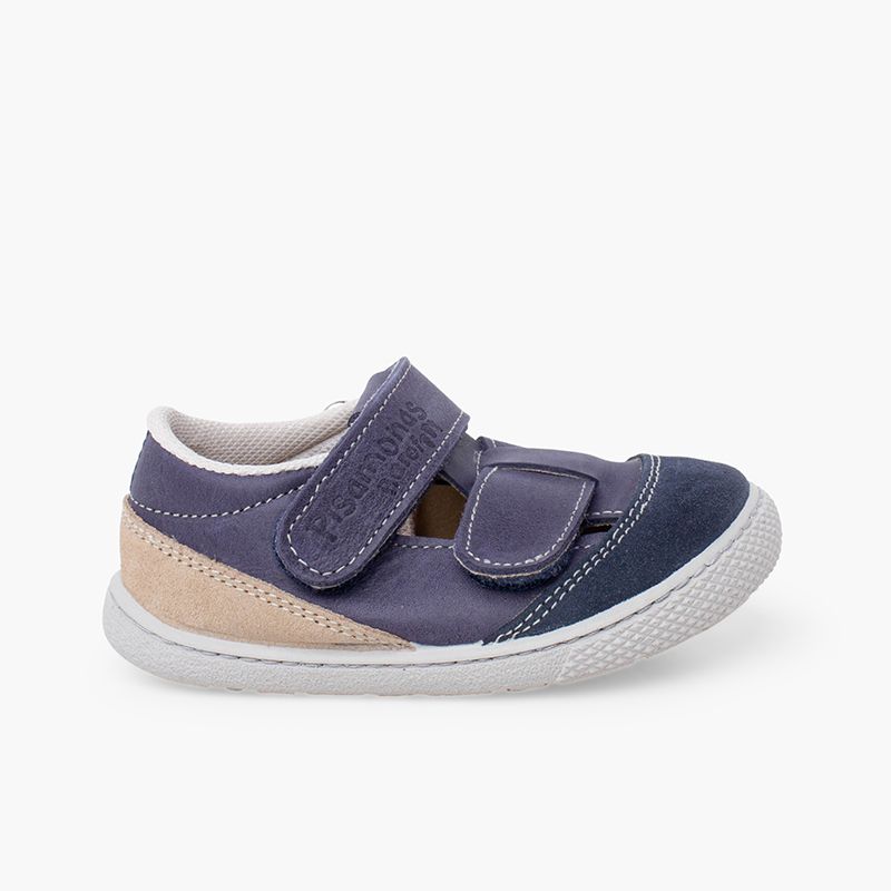 Sandali barefoot pelle bambini doppia chiusura