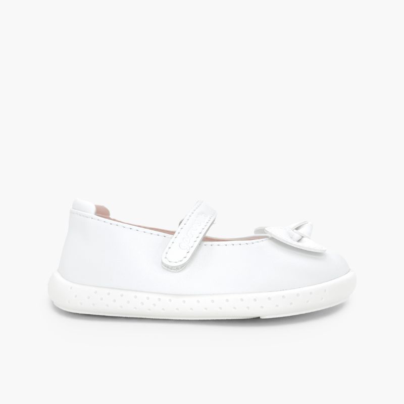 Ballerine con cinturino barefoot pelle fiocco