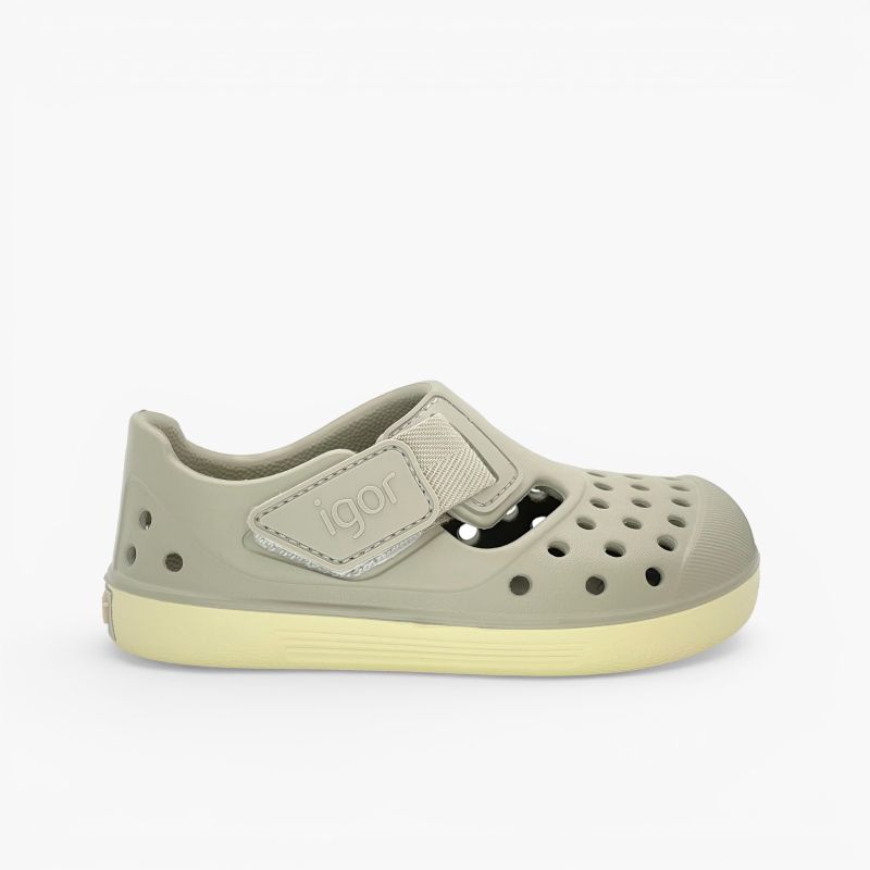 Sandali gomma tipo zoccolo barefoot Malibu suola crema