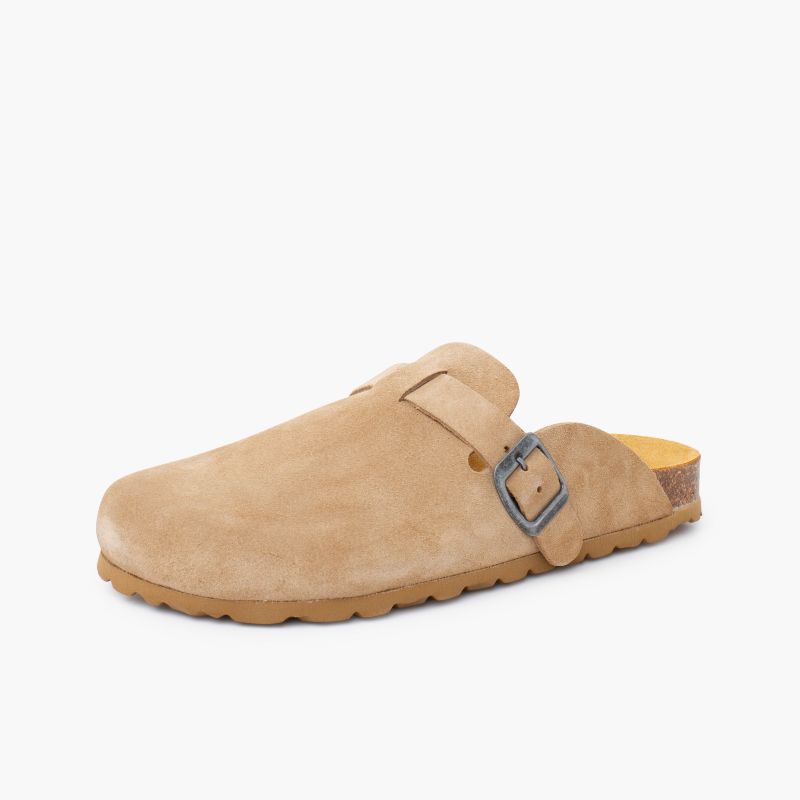 Zoccoli bio donna pelle scamosciata