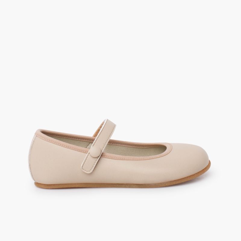 Ballerine con cinturino Comunione barefoot a strappo bottone