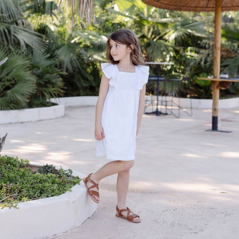Sandali bambina pelle con cinturini incrociati