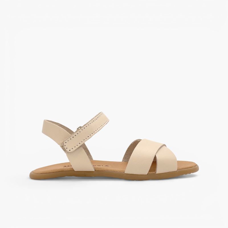 Sandali barefoot fasce incrociate chiusura a strappo