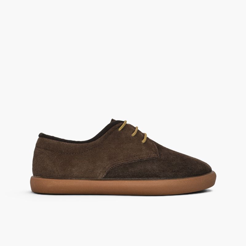 Blucher bambini pelle scamosciata collarino lacci