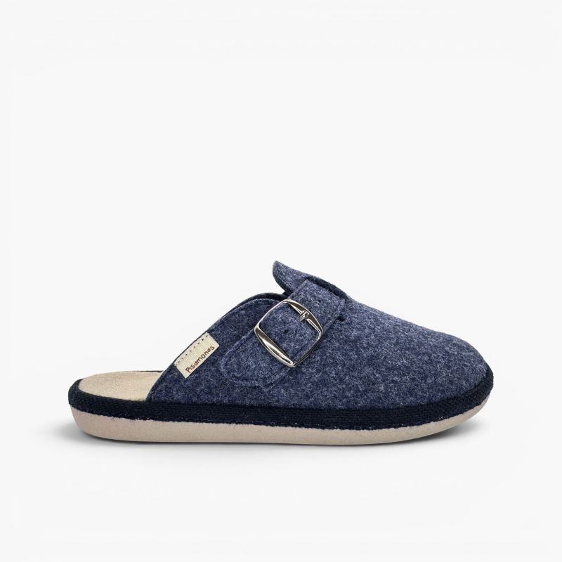 Pantofole sabot flessibili feltro fibbia