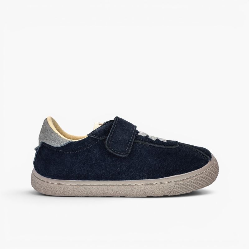 Sneakers barefoot camoscio chiusura combinata