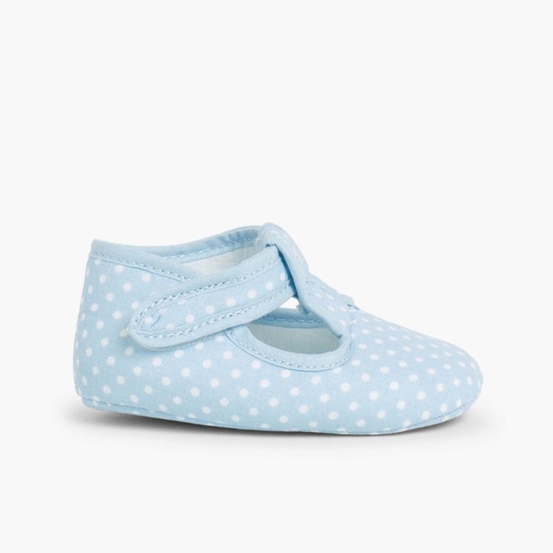 Scarpine neonato occhio di bue di chiusura a strappo a pois