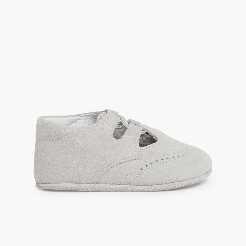 Scarpe/scarpine inglesine bambino scamosciate