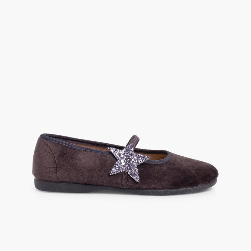 Ballerine con Stella di Glitter e cinturino elastico