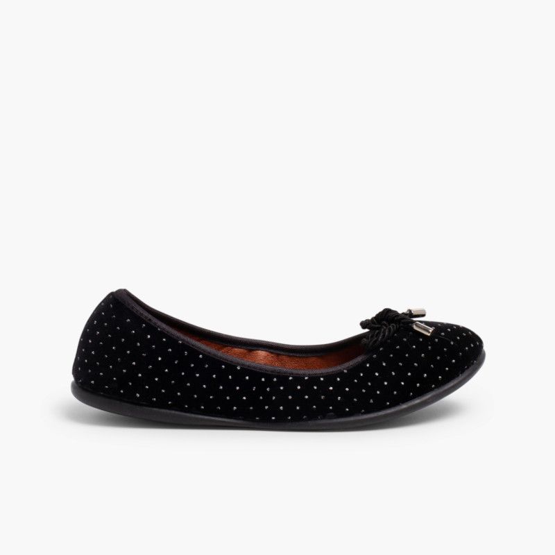 Ballerine con Laccio di Velluto e Strass