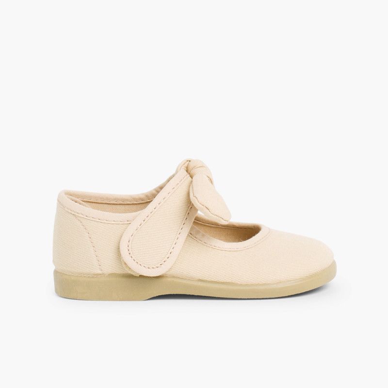 Scarpe con Cinturino a Fiocco Tela chiusura a strappo