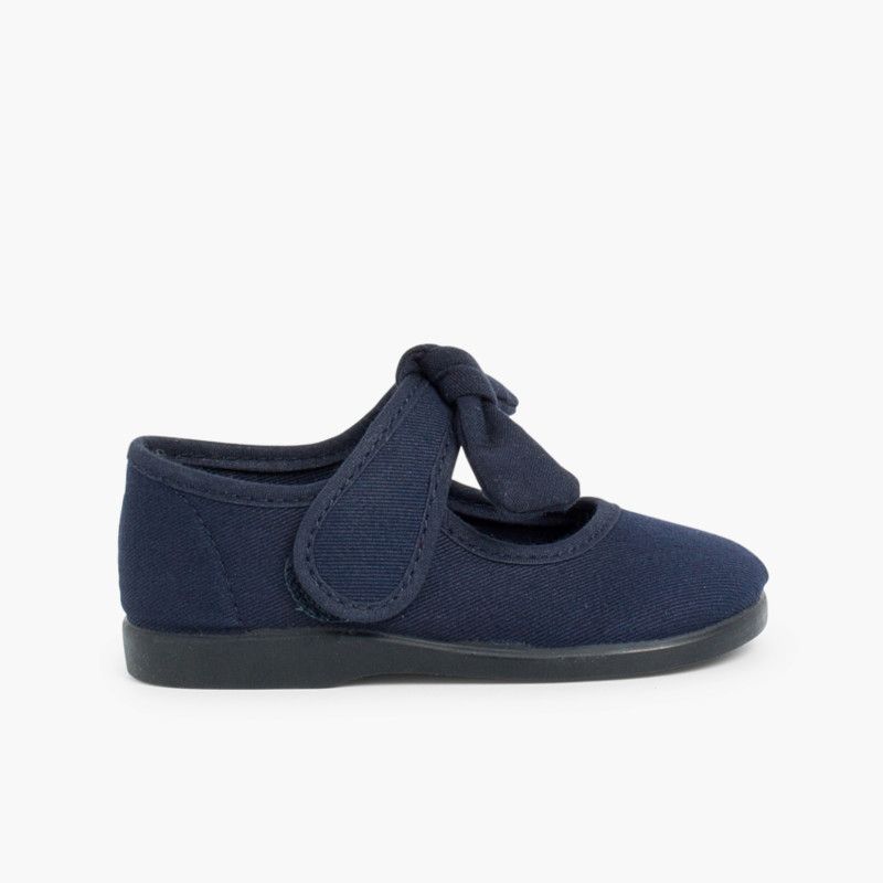 Scarpe con Cinturino a Fiocco Tela chiusura a strappo
