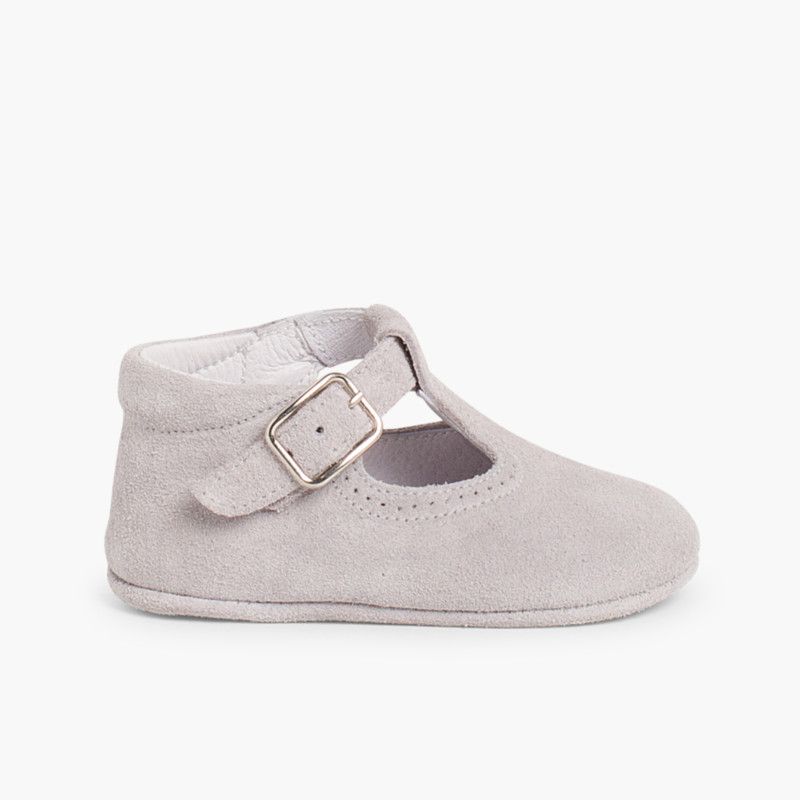 Scarpe Occhio di Bue Scamosciate Fibbia Neonato