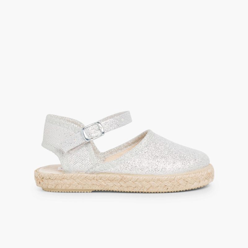 Espadrillas bambine brillantini con fibbia