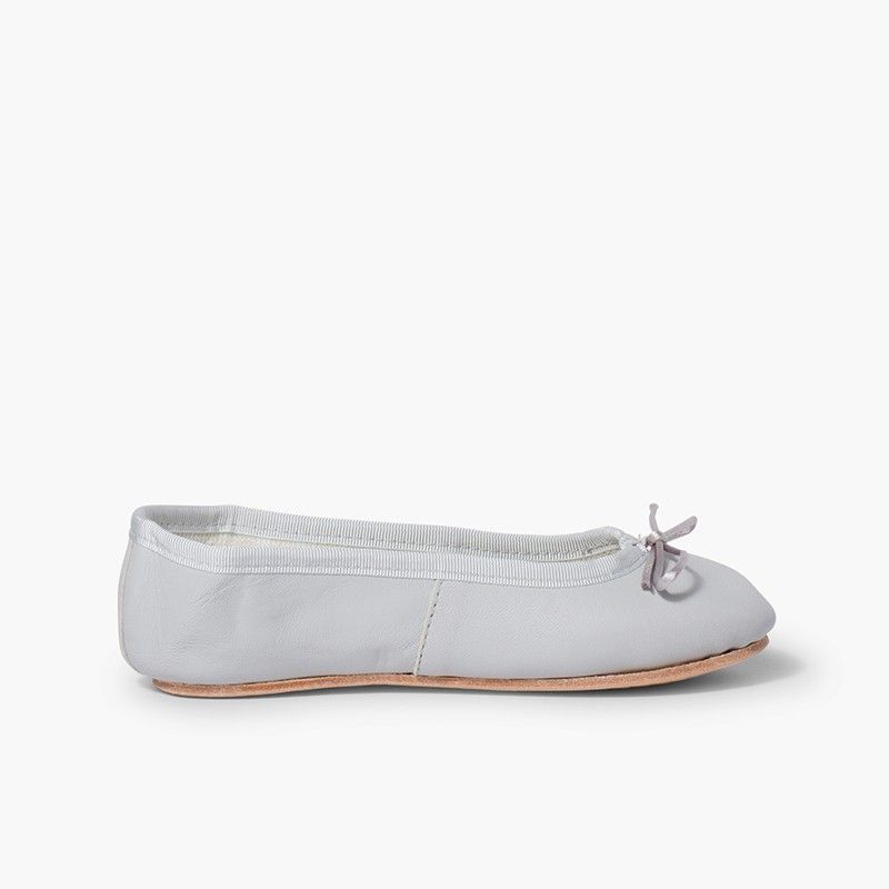 Ballerine bimba e donna in pelle e suola di cuoio