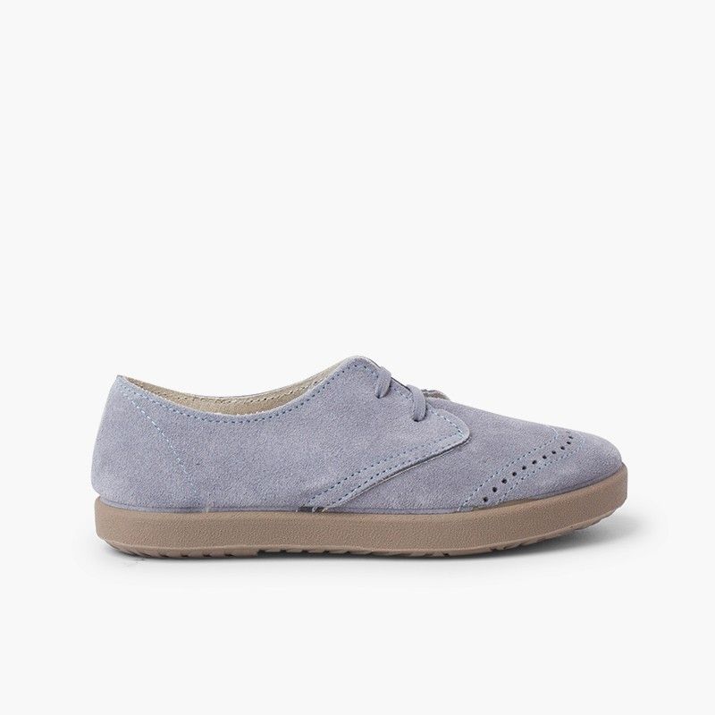 Scarpe blucher scamosciate impuntura punta
