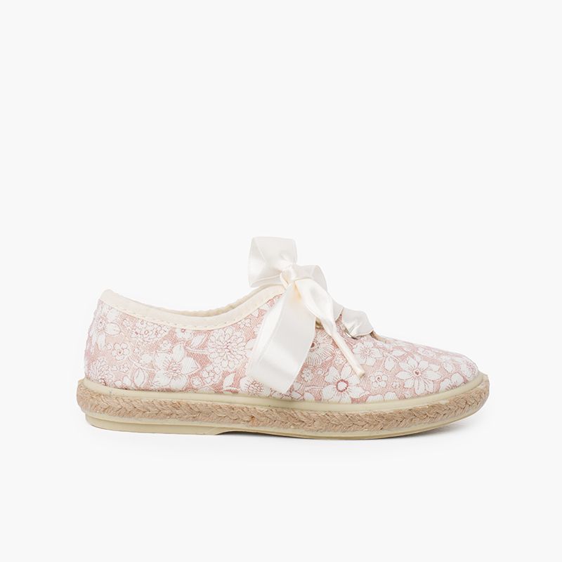Blucher con Fiori e Iuta Lacci in Raso