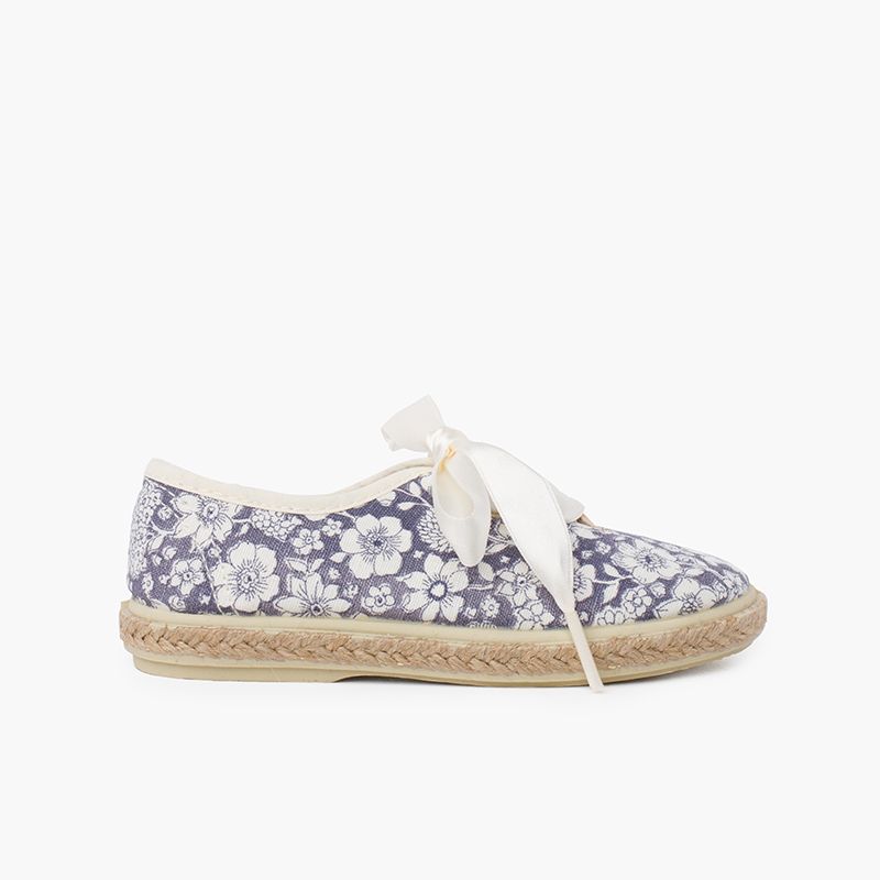 Blucher con Fiori e Iuta Lacci in Raso