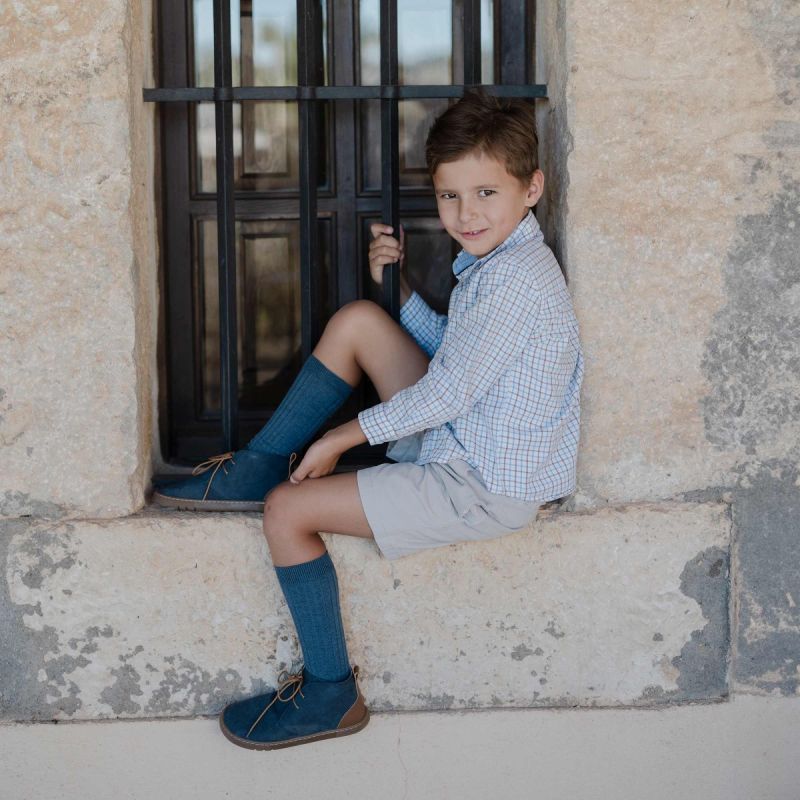 Stivaletti bambino barefoot lacci tallone pelle