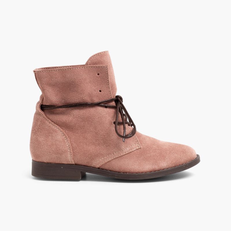 Stivali Scamosciati Lacci Cerati