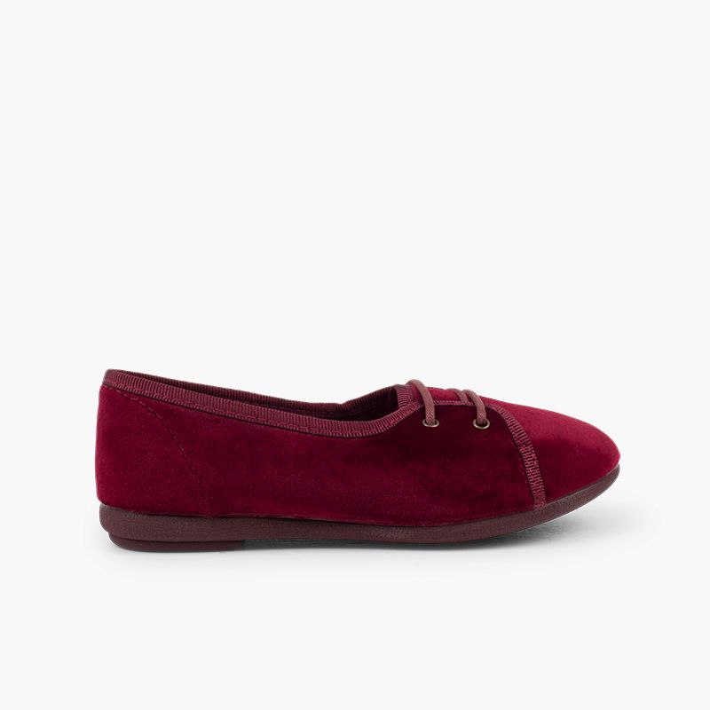 Scarpe blucher bambina velluto modello salon