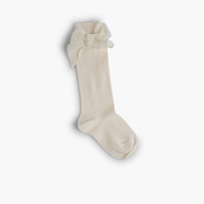 Calzini bambini con fiocco velluto 