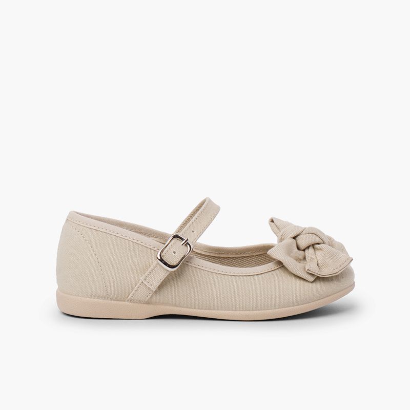 Scarpe con Cinturino Cotone Biologico Punta Fiocco