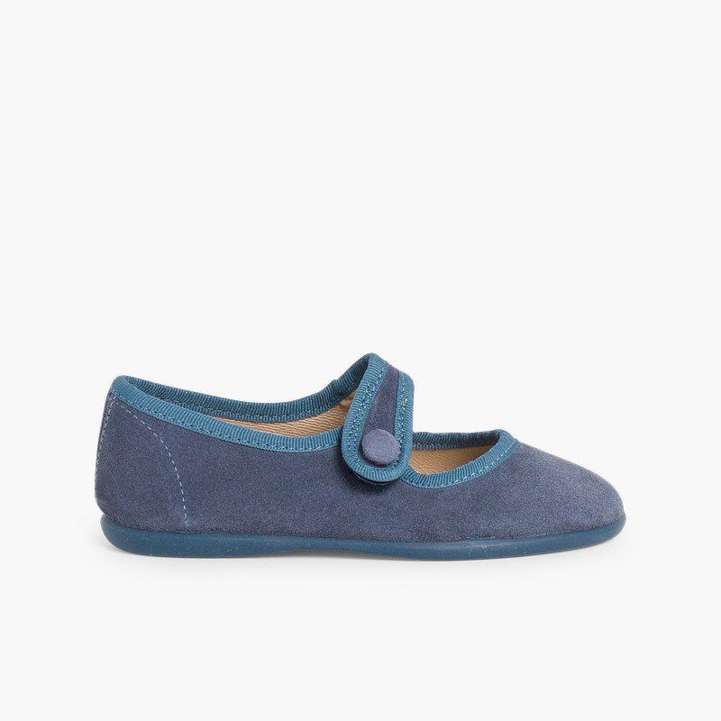 Scarpe bambina scamosciate chiusura a strappo