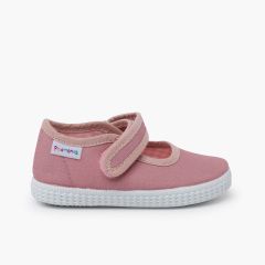 Scarpe Bambina chiusura a strappo Suola Tipo Sneakers Rosa Pastello