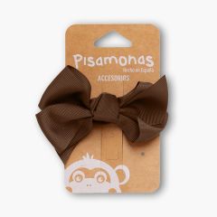 Elastico per capelli bambine fiocco grande Marrone