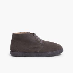 Scarpe in Pelliccia con Lacci  Grigio