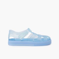 Sandali Ragnetti con suola adesiva colorata Cielo Blu